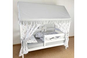 Крыша и шторы для кроватки домика ТД-27