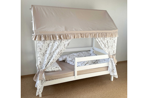 Крыша и шторы для кроватки домика ТД-28