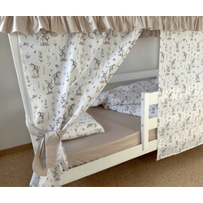 Крыша и шторы для кроватки домика ТД-28