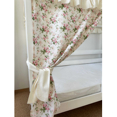 Крыша и шторы для кроватки домика ТД-32