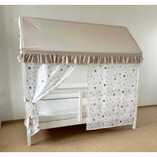 Крыша и шторы для кроватки домика ТД-36