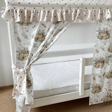 Крыша и шторы для кроватки домика ТД-42
