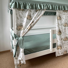 Крыша и шторы для кроватки домика ТД-43