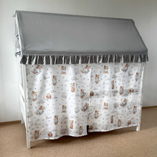 Крыша и шторы для кроватки домика ТД-49