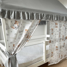 Крыша и шторы для кроватки домика ТД-49